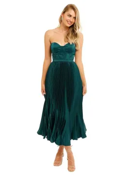 Elle Zeitoune Milan Midi Dress in Emerald Green Size 12 for rent on The Volte - image 1