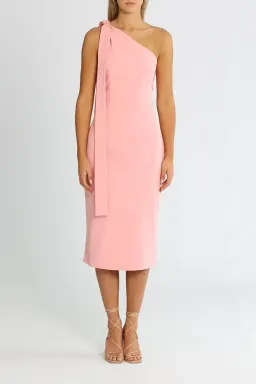 Elle Zeitoune One Shoulder Midi Dress in Pink Size 14 for rent on The Volte - image 1
