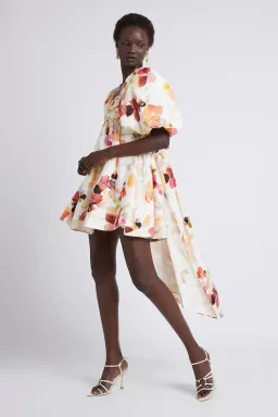 Aje Dassia Puff Sleeve Mini Dress in Floral - Size 8 for rent on The Volte - image 3