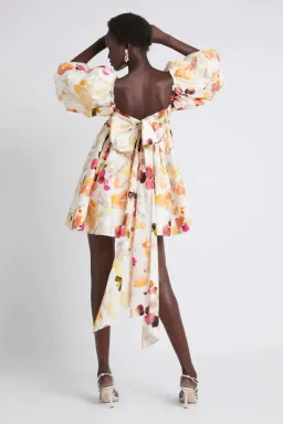 Aje Dassia Puff Sleeve Mini Dress in Floral - Size 8 for rent on The Volte - image 5