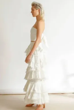 Ixiah the Label Carmellia Bandeau and Skirt Set Ivory Size 8 for rent on The Volte - image 2