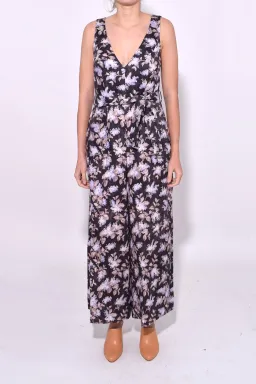 Zimmermann Stranded Jumpsuit Black Lavender Floral Size 0/AU 6 for rent on The Volte - image 3