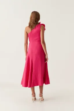Aje Adelia Ruffle Midi Dress Pink Size 12 for rent on The Volte - image 3