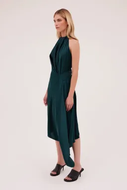 Bianca Spender Isabella Silk Midi Dress Green Size 8 for rent on The Volte - image 2