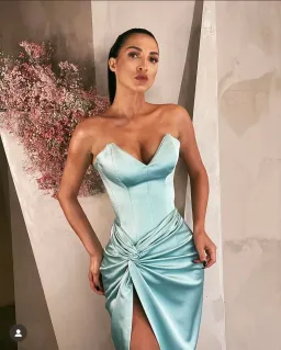 Lia Stublla Satin Strapless Corset Gown Mint Size S / AU 8   for rent on The Volte - image 3
