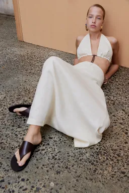 Sir The Label Josefina Corded Cut Out Dress Warm Ivory Size 0 /AU 6 for rent on The Volte - image 3