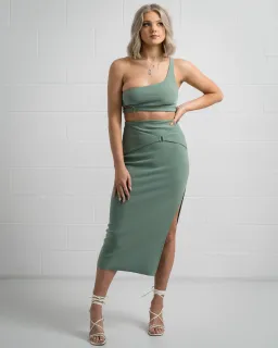 Bec and Bridge Ivy Crop and Skirt Set Green Size 10 for rent on The Volte - image 1