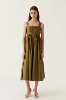 Aje Nova Tie Back Midi Dress Green Size 14 for rent on The Volte - image 1
