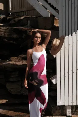 With Harper Lu Pearl Lily Floral Slip Dress Print Size 6 for rent on The Volte - image 3