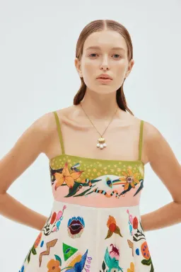 Alemais Evergreen Sundress Multi Print Size 12 for rent on The Volte - image 3