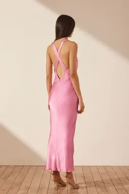 Shona Joy Arienzo Plunged Dress Pink Size 8  for rent on The Volte - image 3