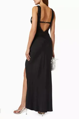 Bec & Bridge Naomi Split Dress Black Size 8  for rent on The Volte - image 3