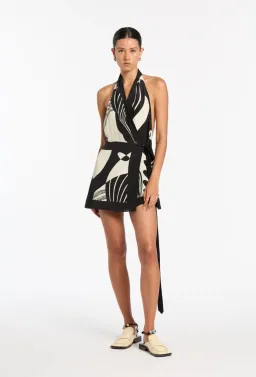 Sir the Label Realisme Wrapped Halter Mini Dress Print Size 2/ AU 10  for rent on The Volte - image 1