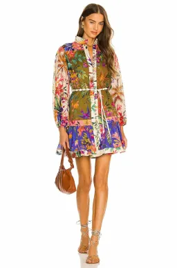 Zimmermann Tropicana Print Belted Mini Dress Multi-colored Size 0 / AU 8 for rent on The Volte - image 1