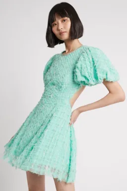 Aje Context Embellished Mini Dress Green Size 8 for rent on The Volte - image 1