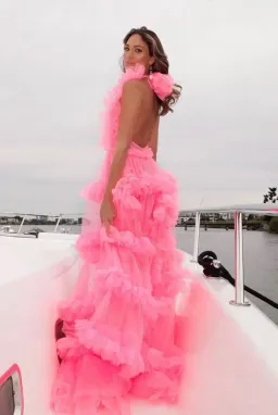 White Label Noba Zsa Zsa Tulle Dress Hot Pink Size 8  for rent on The Volte - image 4