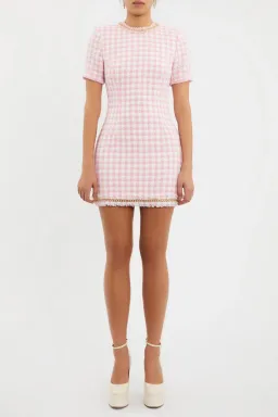 Rebecca Vallance Gabrielle Short Sleeve Mini Dress Pink Size 8 for rent on The Volte - image 1