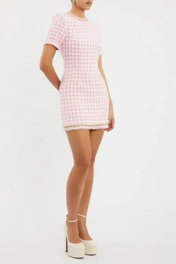 Rebecca Vallance Gabrielle Short Sleeve Mini Dress Pink Size 8 for rent on The Volte - image 2