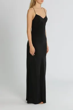 St Agni Bias Cut Silk Dress in Black Size 8 for rent on The Volte - image 3