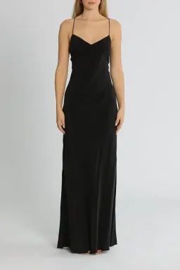 St Agni Bias Cut Silk Dress in Black Size 8 for rent on The Volte - image 2