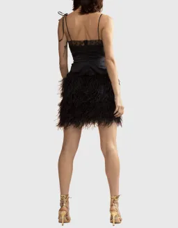 Cynthia Rowley Feather Skirt Black Size 6  for rent on The Volte - image 3