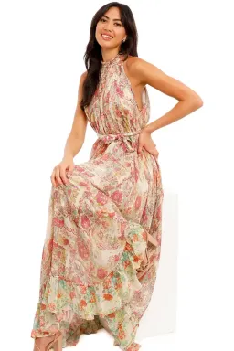 Hemant & Nandita Nova Midi Dress With Belt Floral Size 8 for rent on The Volte - image 3
