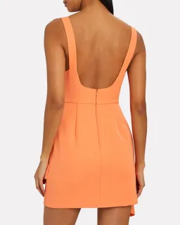 Acler Clarke Draped Mini Dress Orange Size 8 for rent on The Volte - image 2