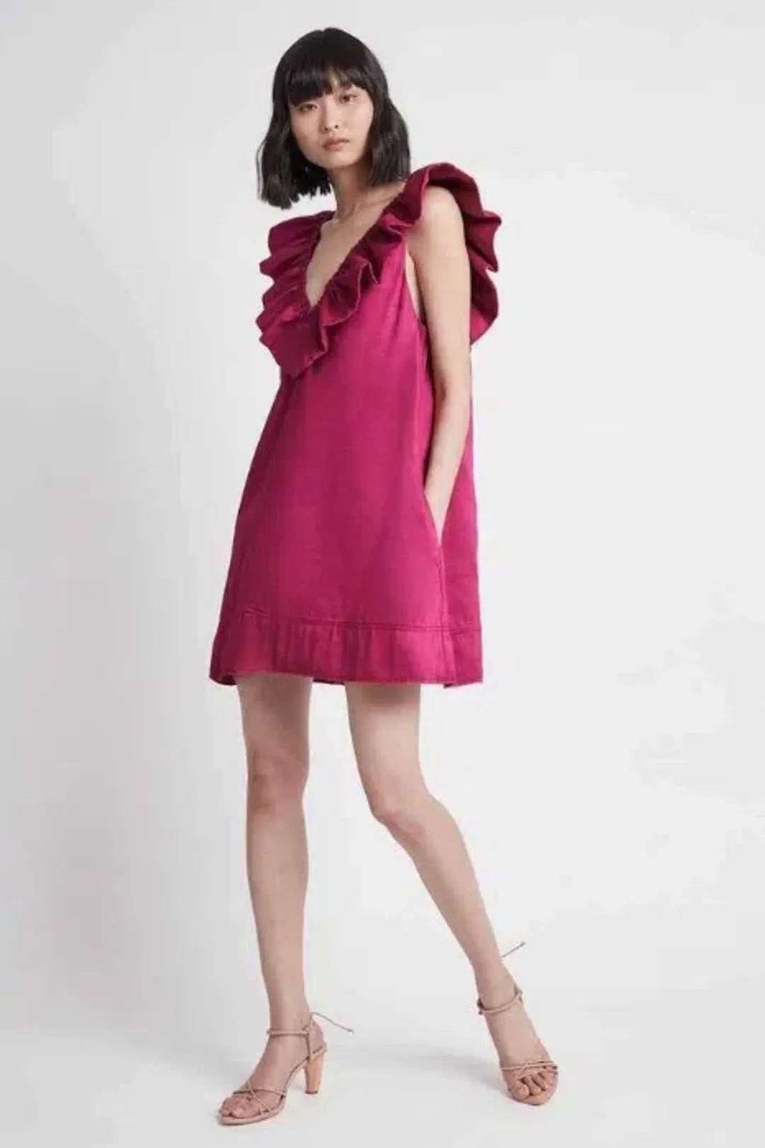 Aje Solitude Shift Mini Dress In Pink Size 8 for rent on The Volte - main image