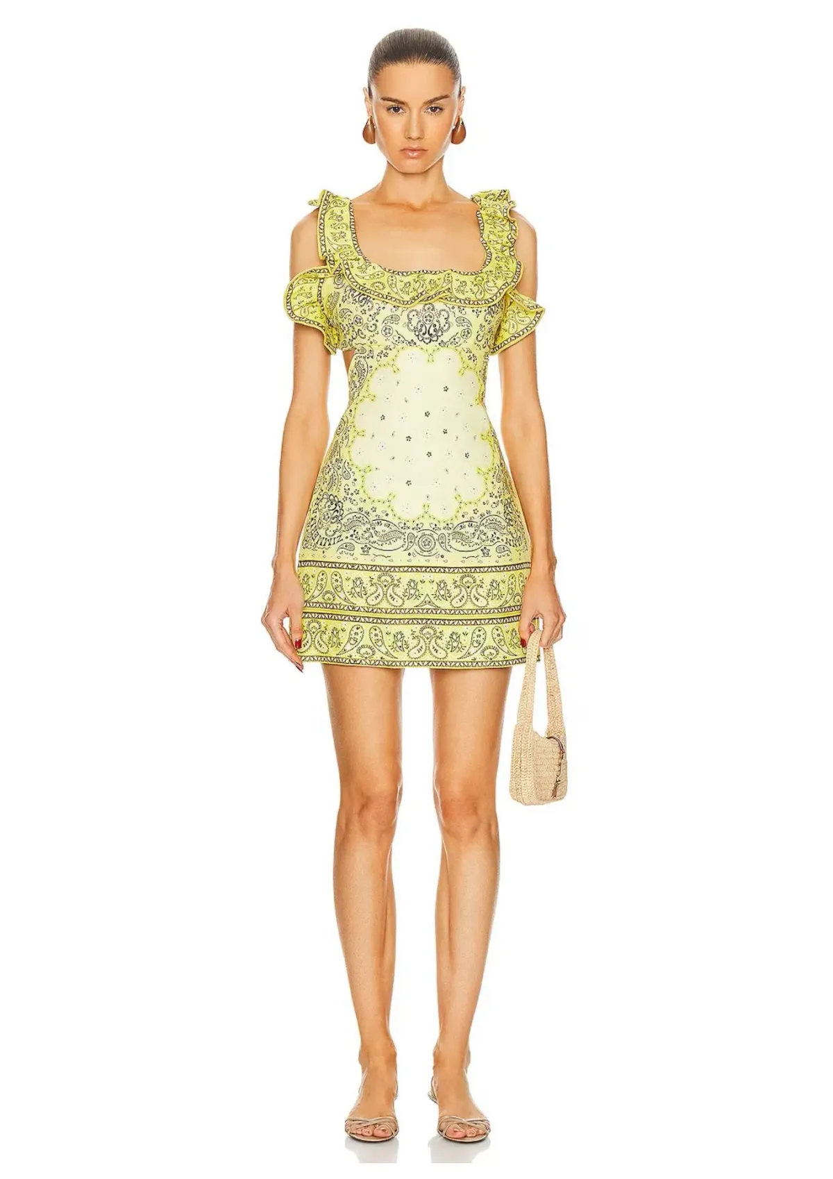 Zimmermann The Matchmaker Frilled Mini in Yellow Bandana Size 1 / AU 10  - Image 1