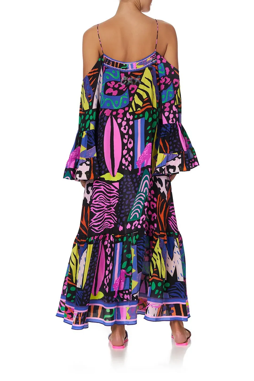 Camilla Drop Shoulder Shoestring Strap Long Sleeve Dress in Fair Ladys Dinkum One Size  for rent on The Volte - main image