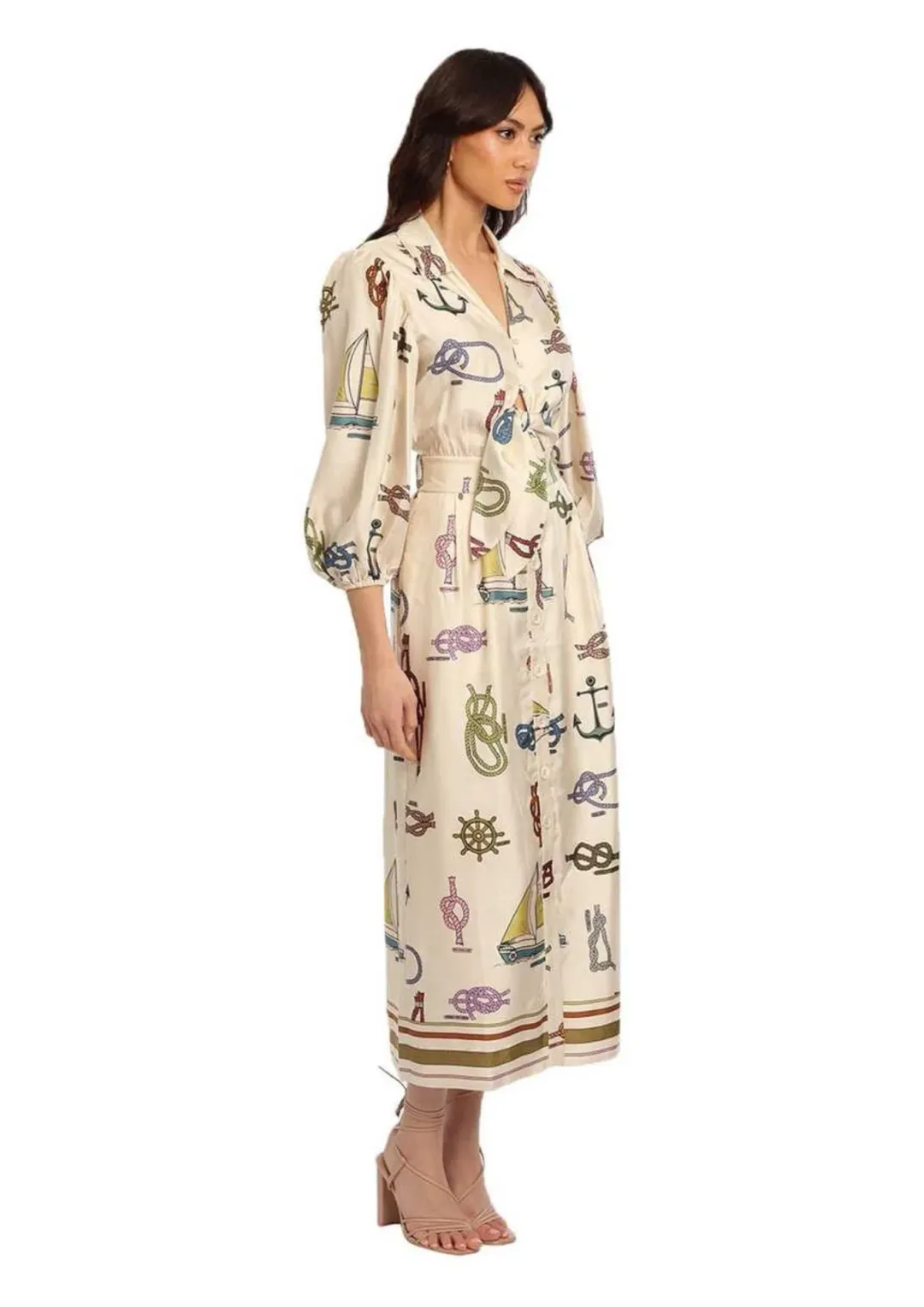 Alemais Ships Ahoy Midi Dress Multi Size 8 for rent on The Volte - main image