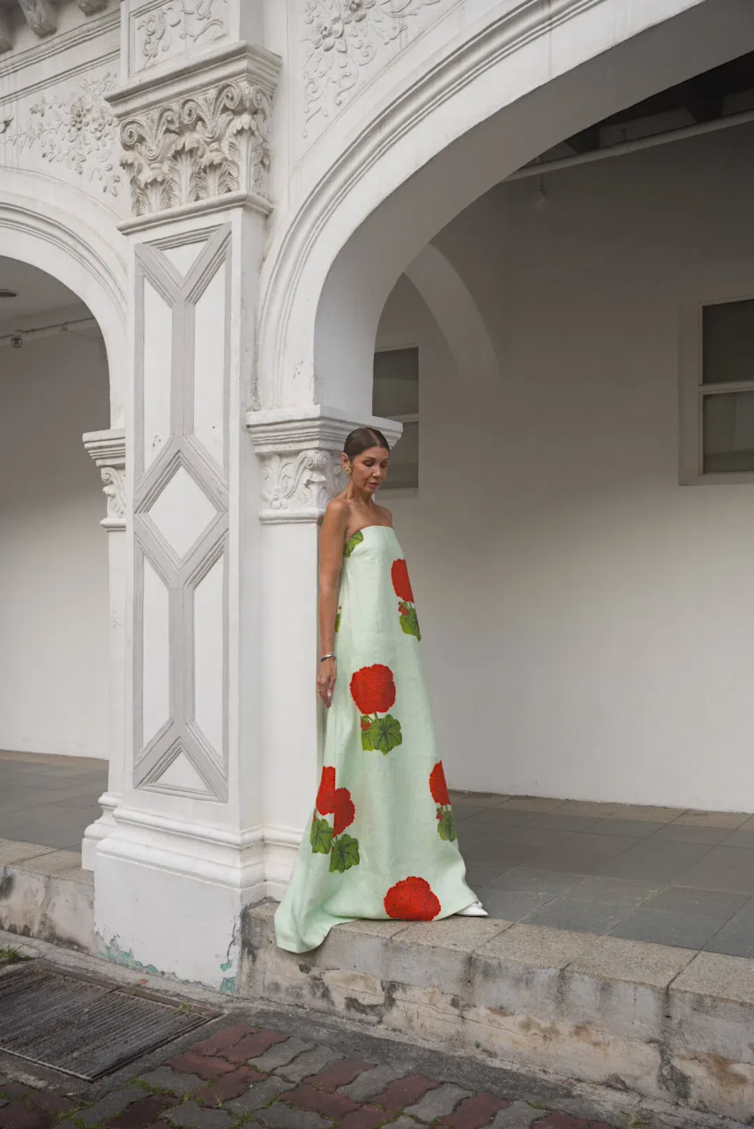 Oroton Posie Gown Geranium Floral Print Size AU 6  for rent on The Volte - main image