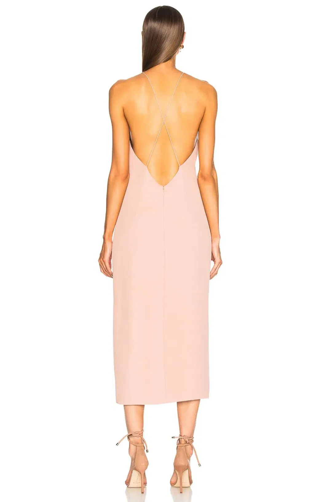 Dion Lee Fine Lines Dress in Blush Size AU 8 for rent on The Volte - main image