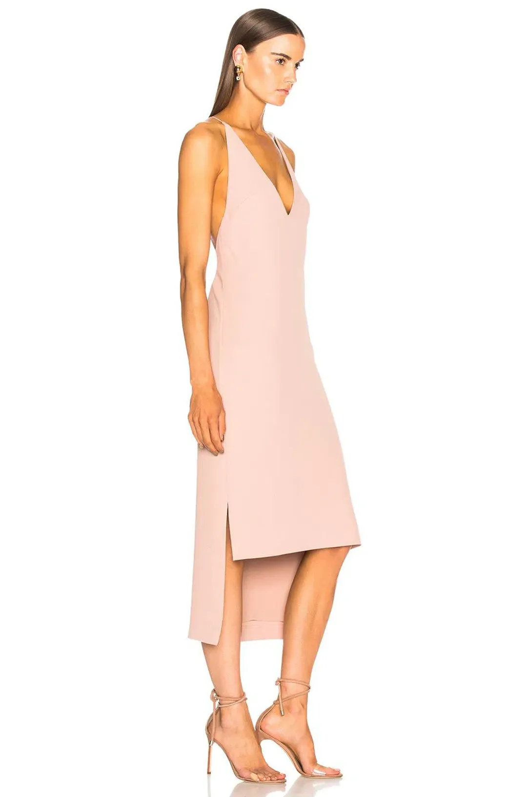 Dion Lee Fine Lines Dress in Blush Size AU 8 for rent on The Volte - main image