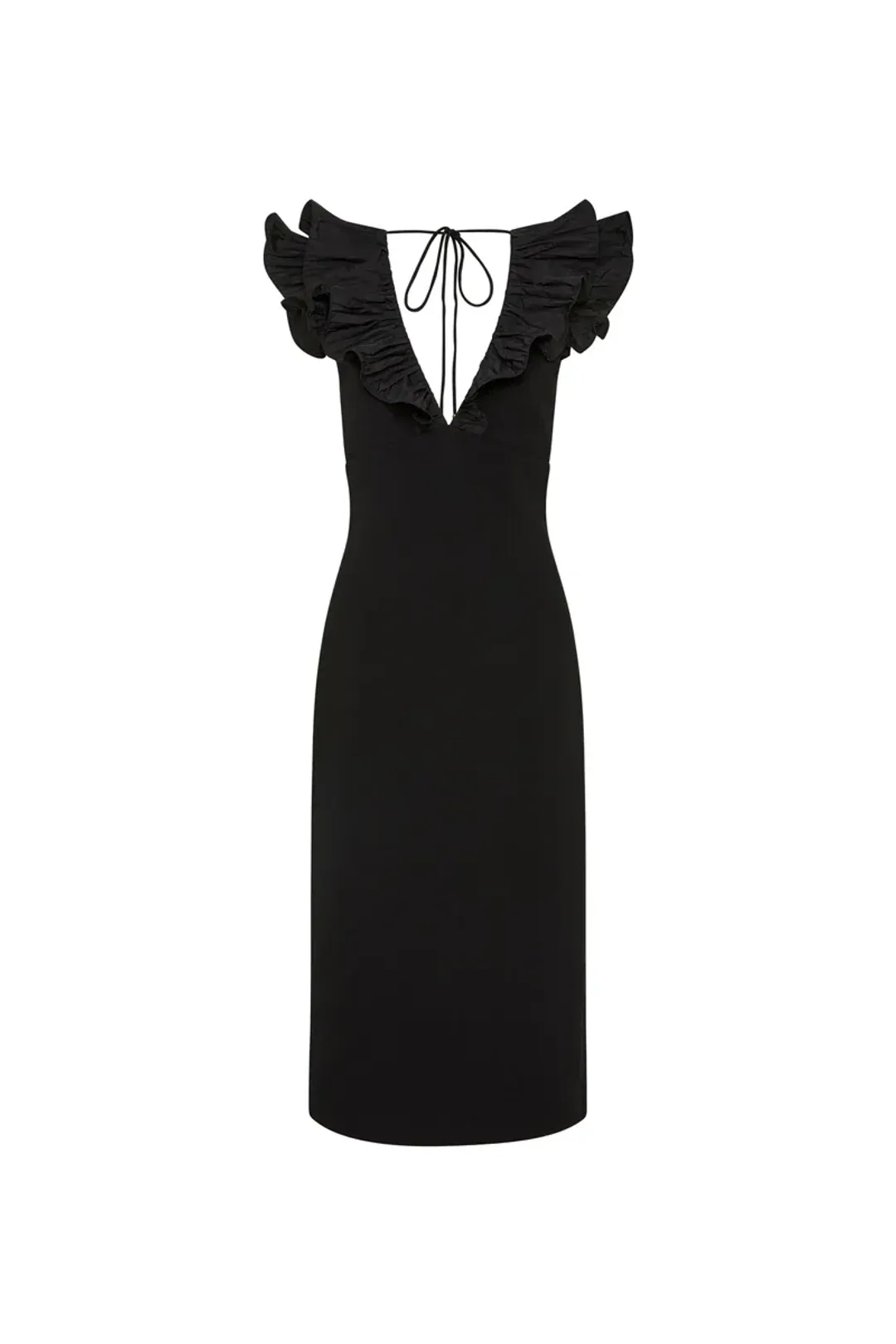 Rebecca Valance Chloe Midi Dress in Black Size AU 8 for rent on The Volte - main image