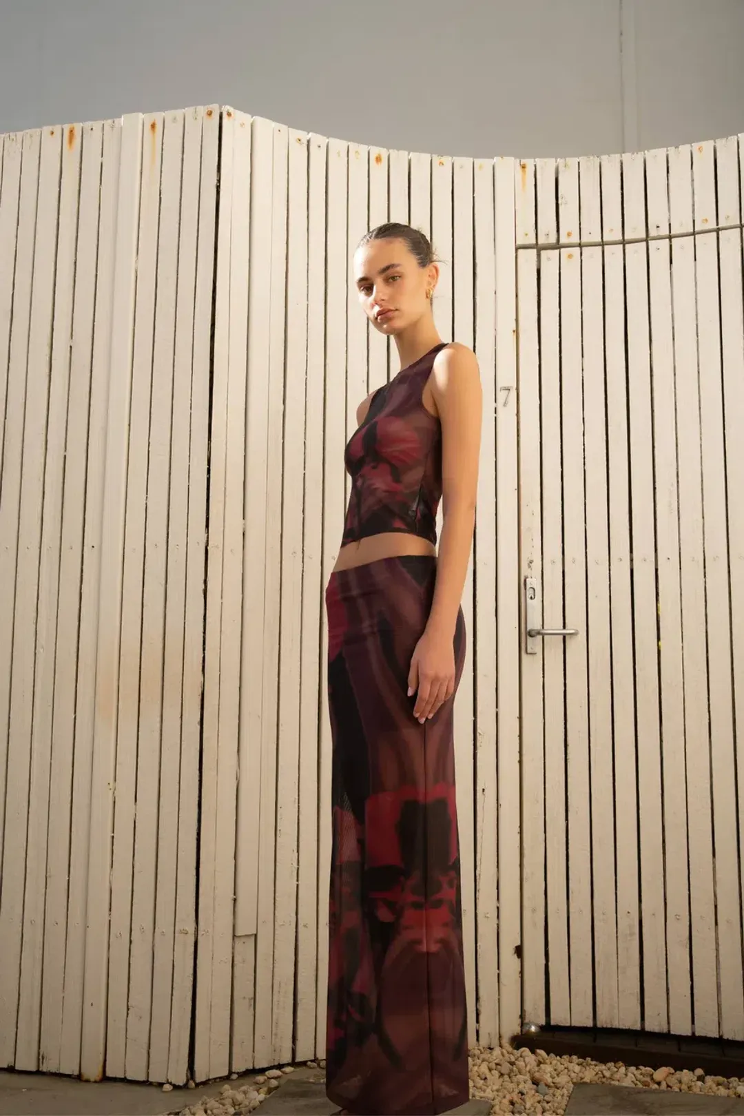 With Harper Lu Mesh Tank & Maxi Skirt Deep Orchid Size M / Au 10 for rent on The Volte - main image