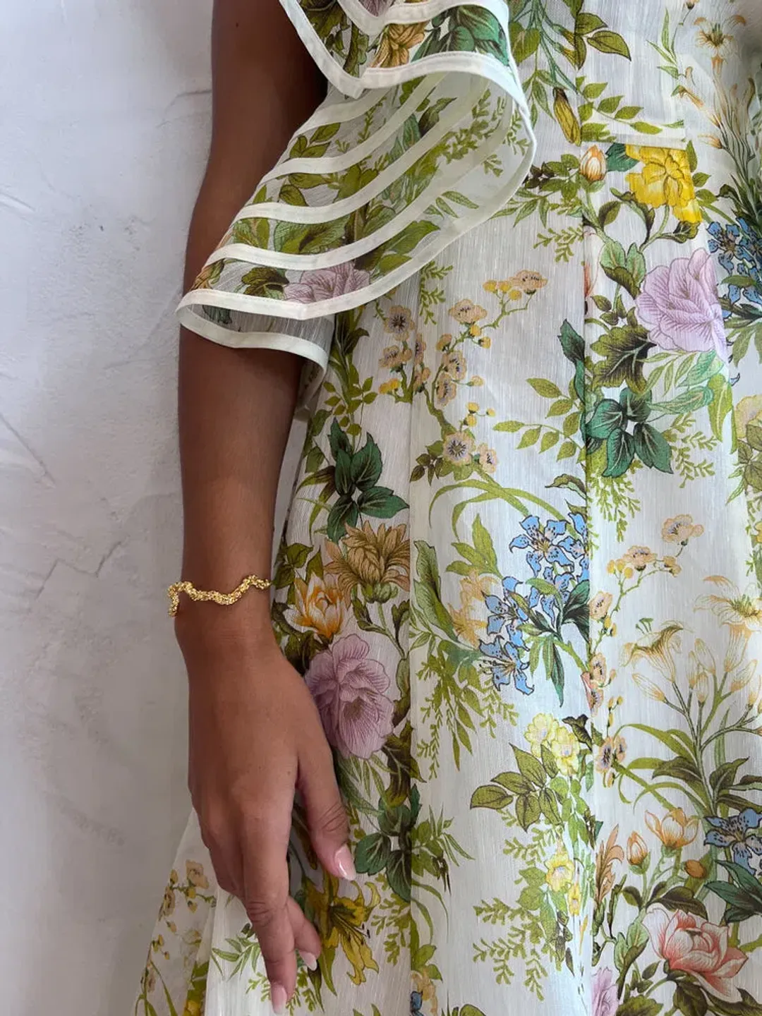 Alemais Eden Flounce Midi Dress Floral Size 8 for rent on The Volte - main image