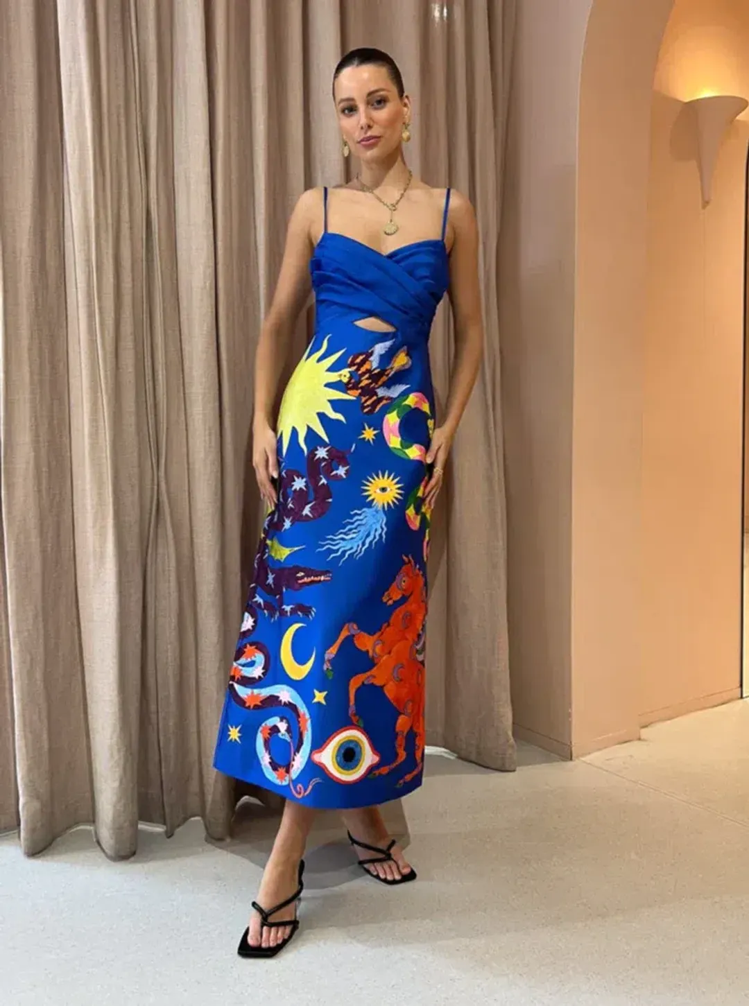 Alemais Guardian Midi Dress Blue Size 12 for rent on The Volte - main image