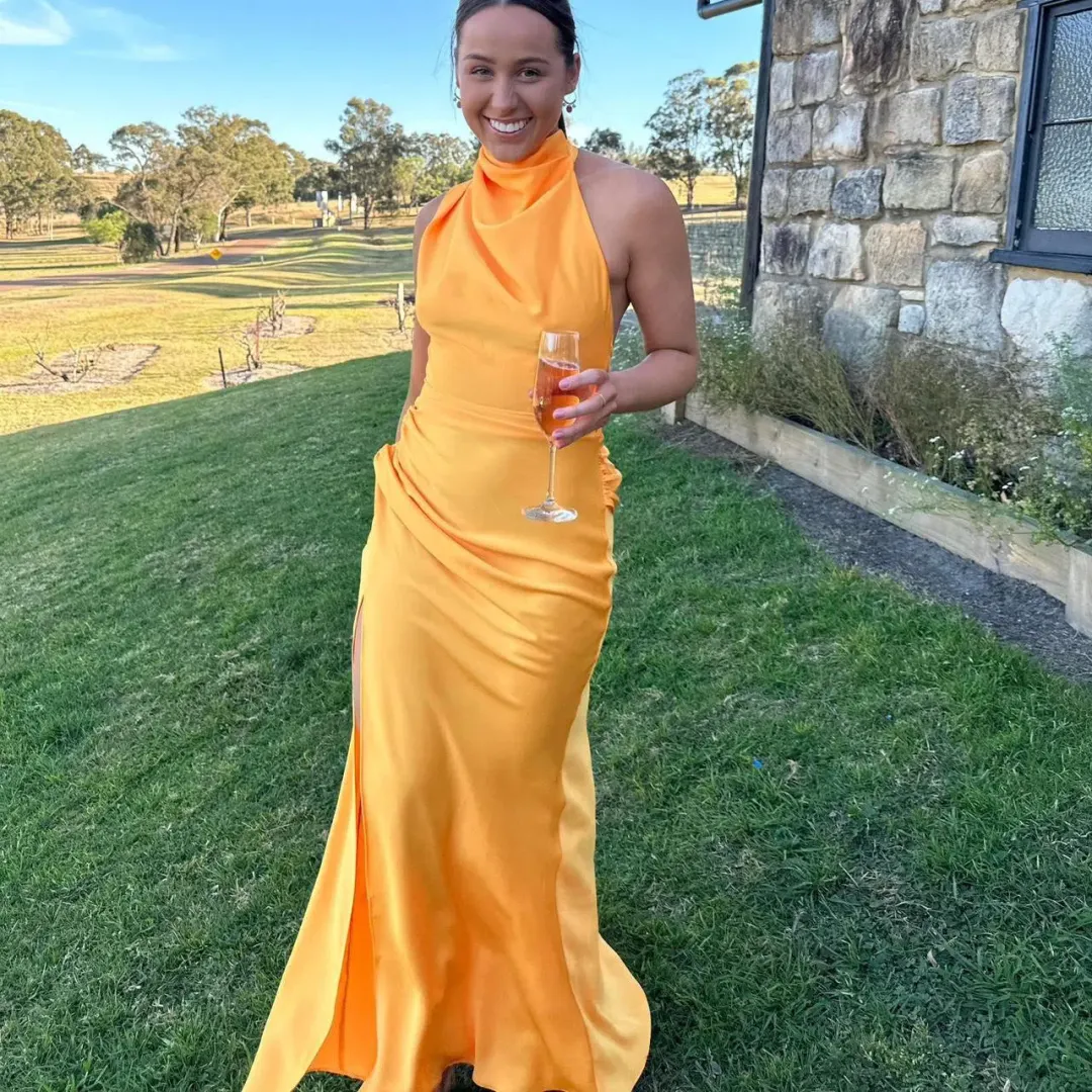 Sheike Venus Maxi Dress Orange Size 8 for rent on The Volte - main image