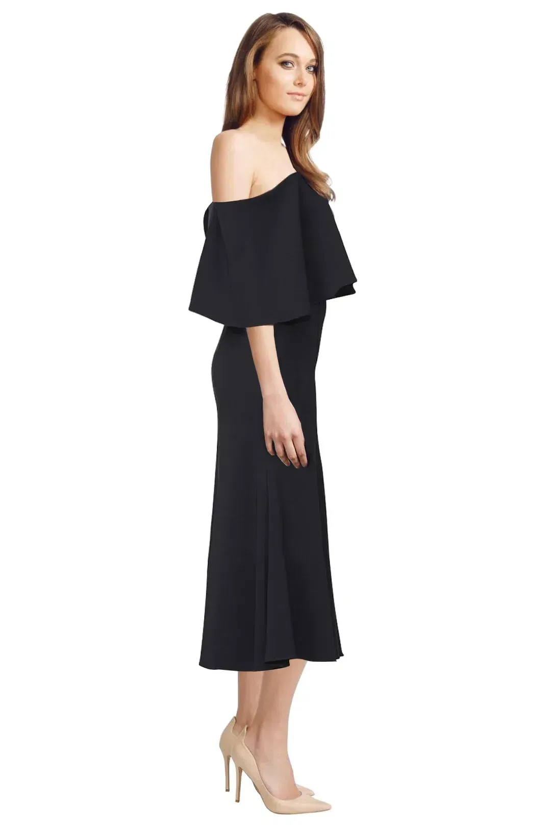 Camilla and Marc Bridal Off Shoulder Dress Navy Size 6 for rent on The Volte - main image