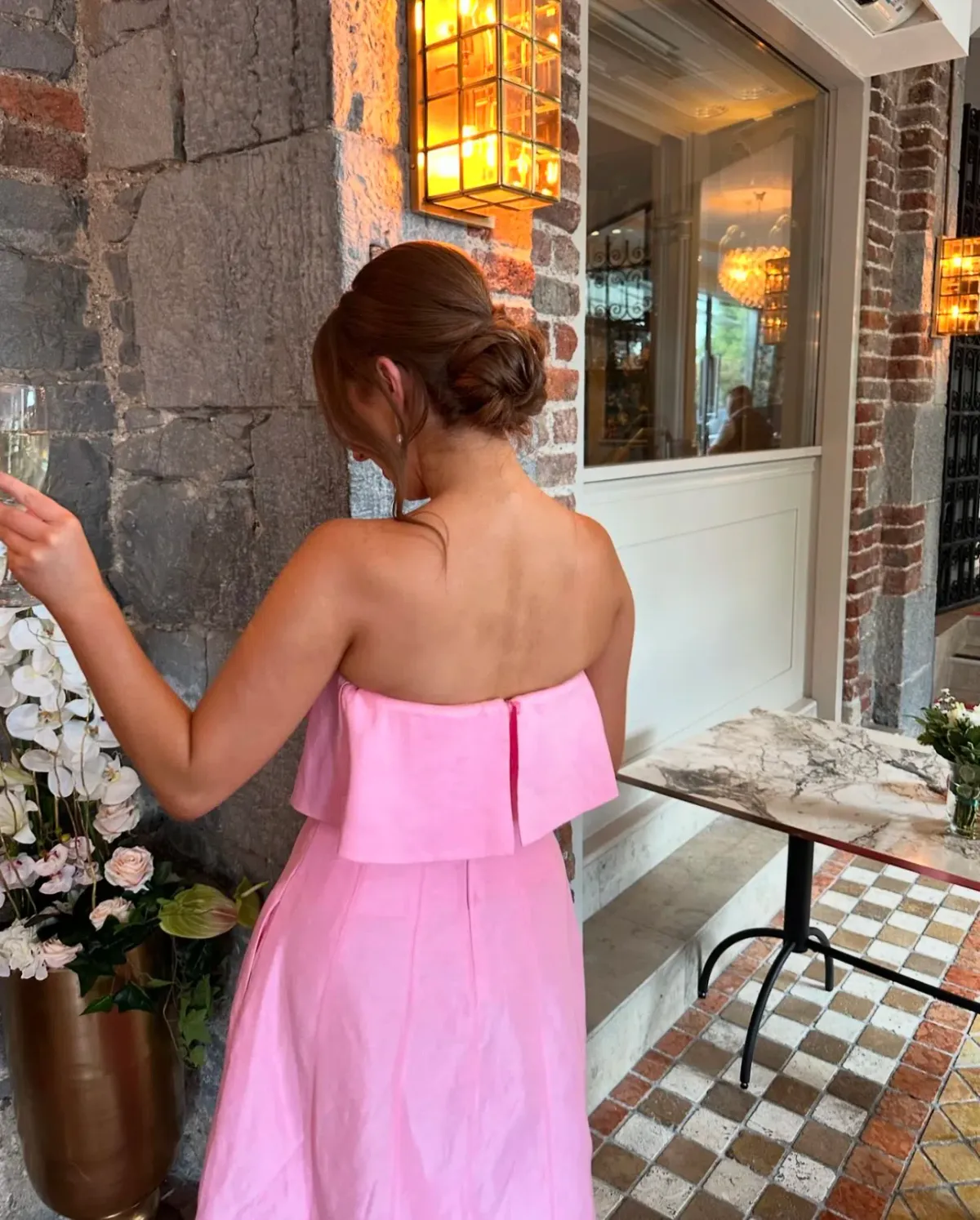 Aje Shallows Strapless Gown in Pink Size 8 - Image 3