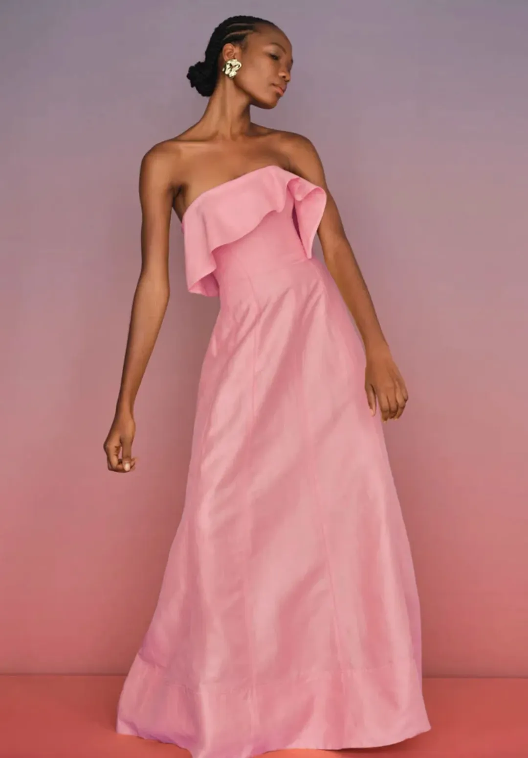 Aje Shallows Strapless Gown in Pink Size 8 for rent on The Volte - main image