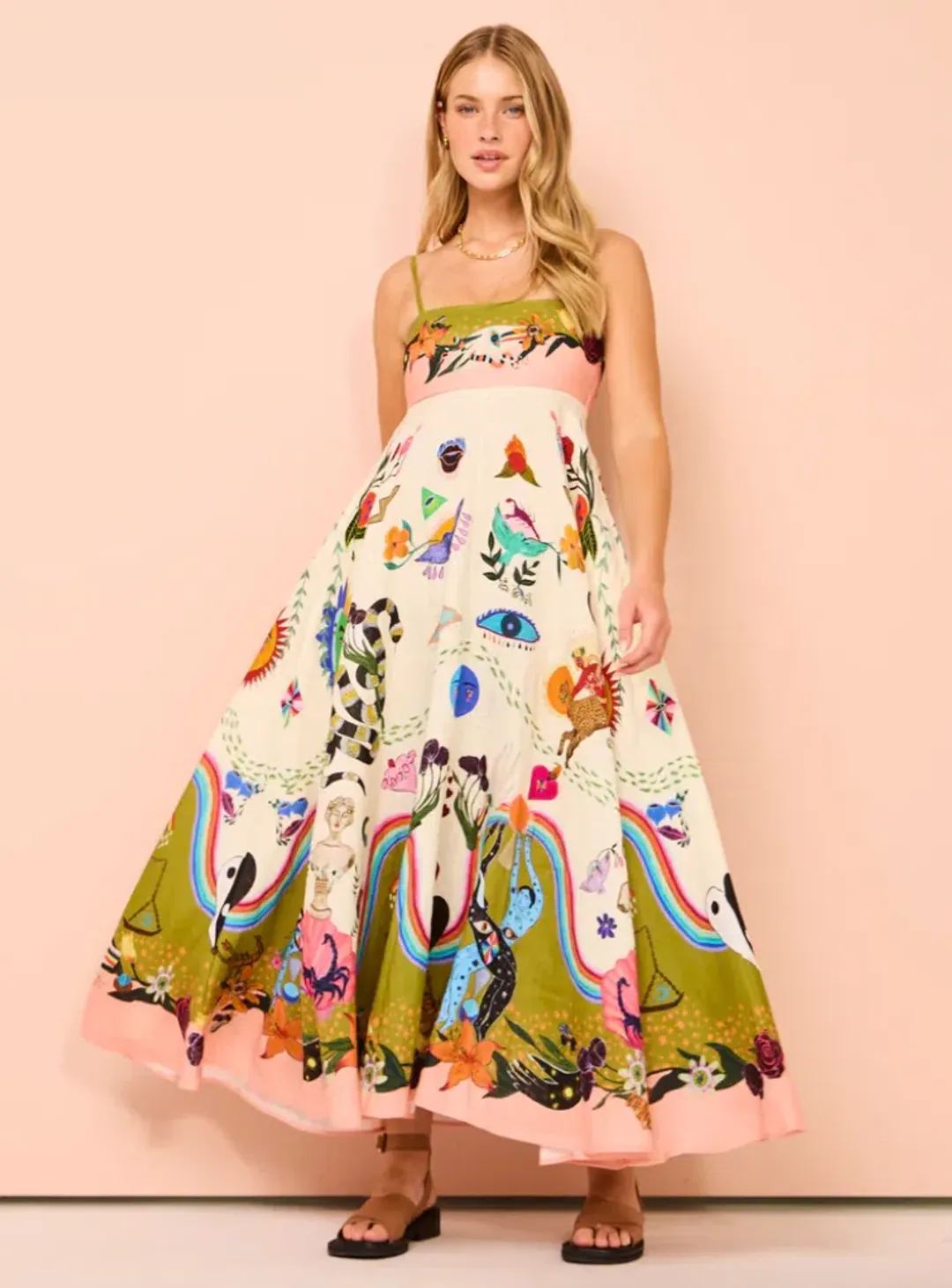 Alemais Evergreen Sundress Multi Size AU 8 for rent on The Volte - main image