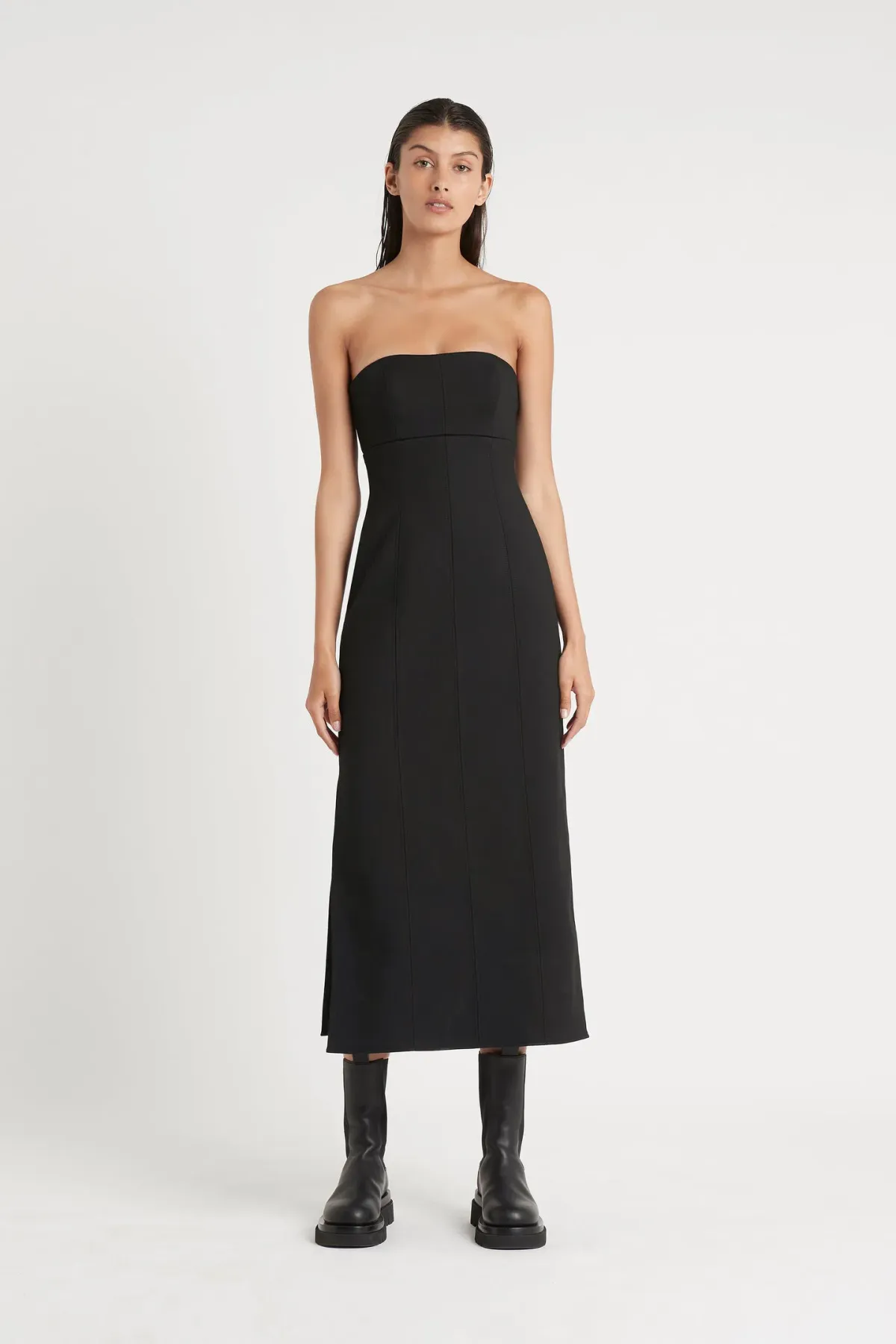 Sir The Label Andre Strapless Midi Dress Black Size 0 / AU 6 - Image 1