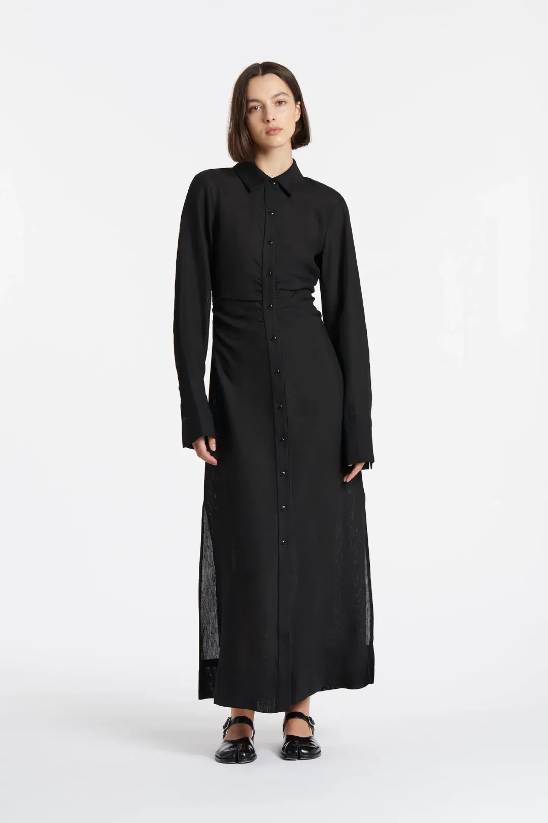Sir The Label Clemence Shirt Dress Black Size 2 / AU 10 for rent on The Volte - main image