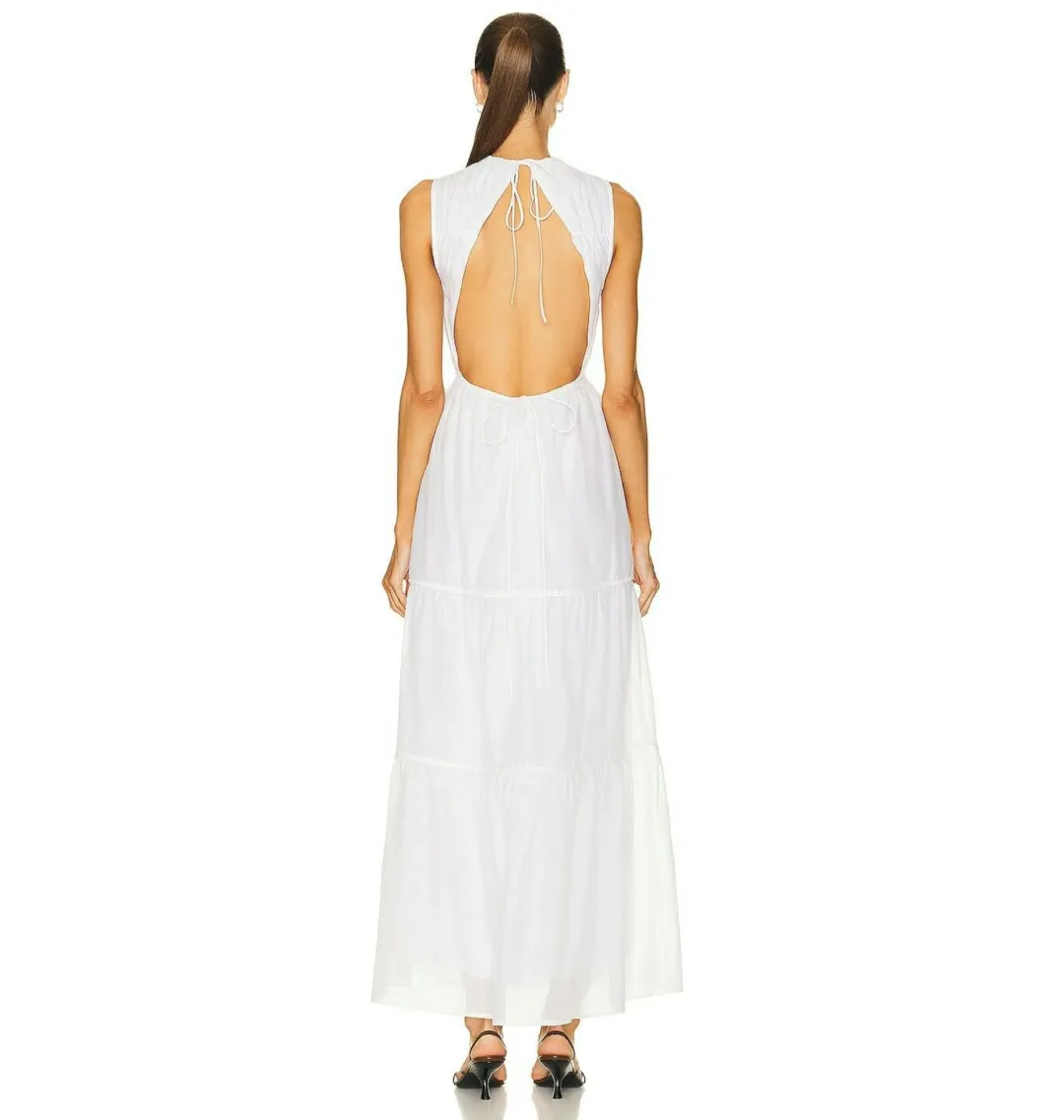 Sir The Label Emme Tiered Dress Ivory Size 4 / AU 14  for rent on The Volte - main image