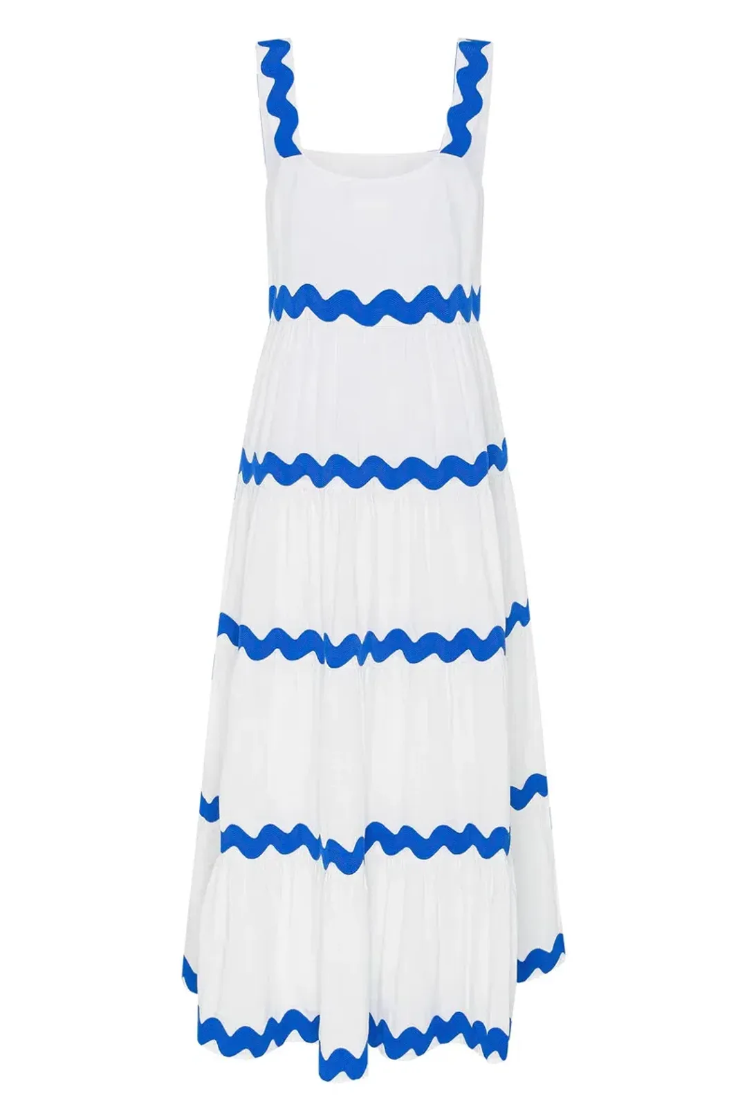 Mister ZimiSierra Maxi Dress In White Ric Rac Size AU 16    for rent on The Volte - main image