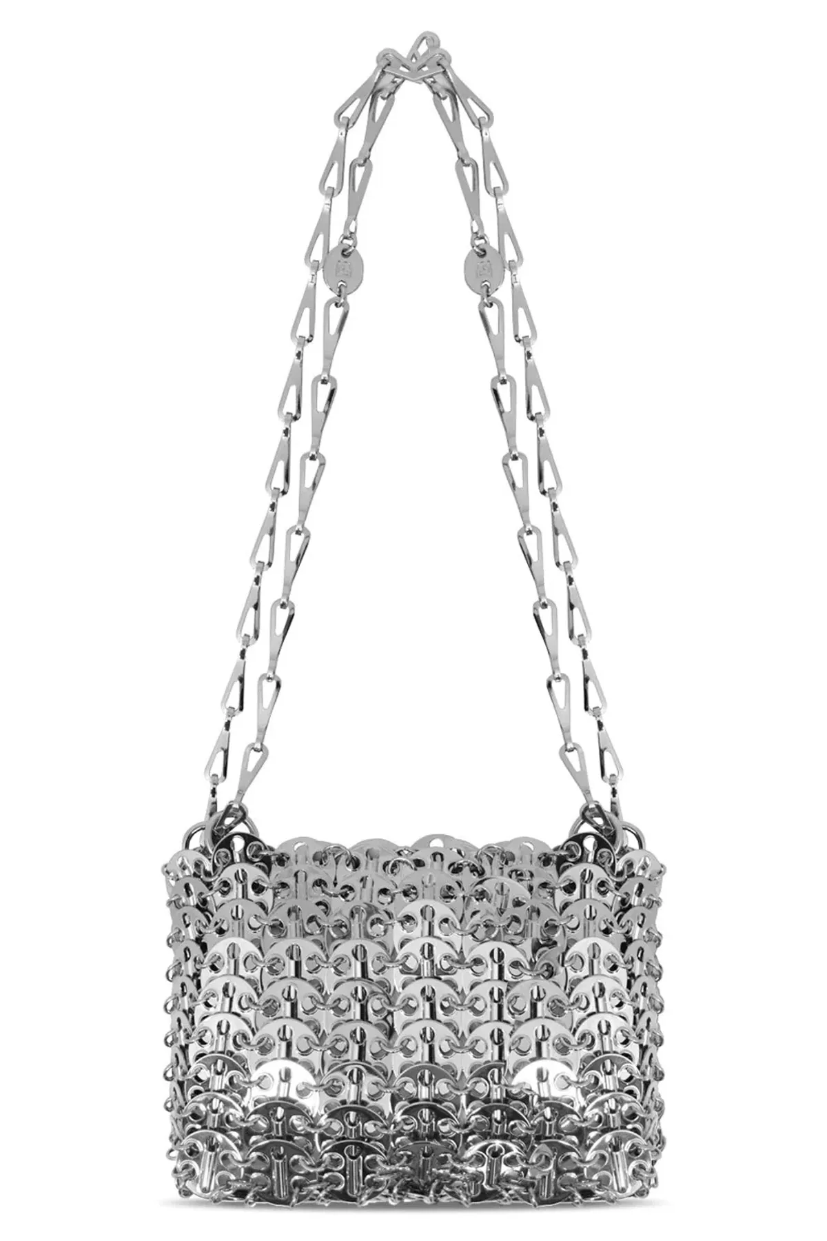 Paco Robanne Inspired Disc Bag Silver Metal - Image 2