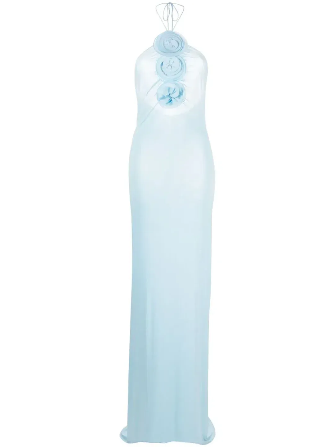 Magda Butrym Floral Appliqué Halterneck Maxi Blue Size AU 6 for rent on The Volte - main image