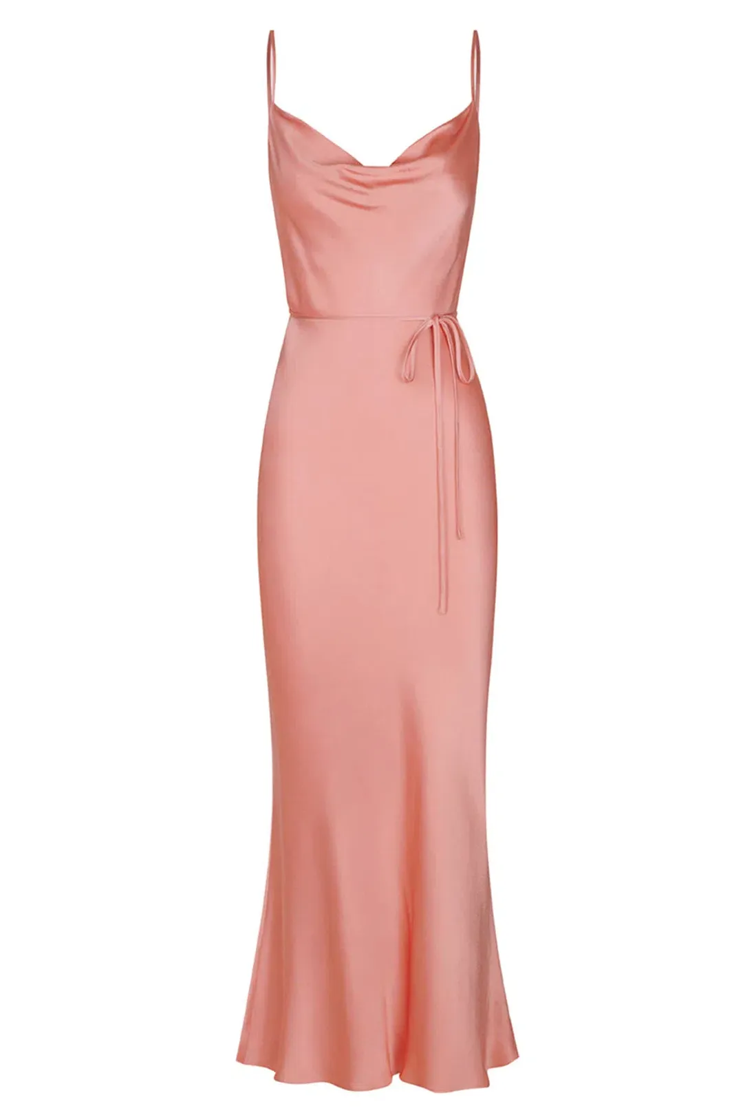 Shona Joy La Lune Bias Cowl Midi Dress Antique Rose Size AU 10 for rent on The Volte - main image